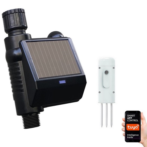 Immax NEO 07525L - Válvula de riego + sensor de humedad del suelo 2xAA IP65 Tuya