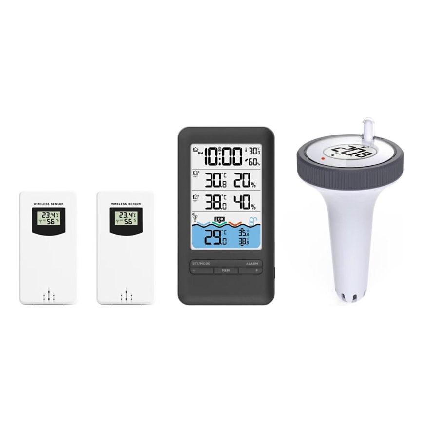 Immax NEO 07529L - Sensor inteligente de temperatura para piscina + 2x Sensor de temperatura y humedad interior Wi-Fi Tuya