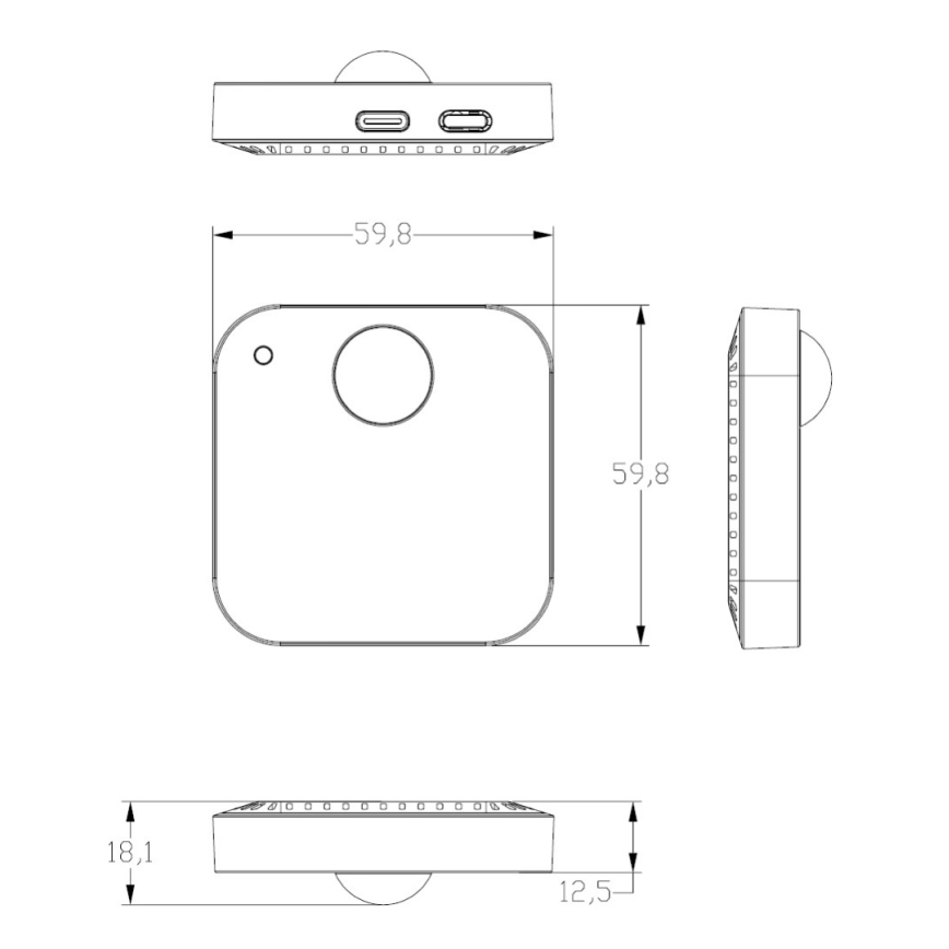 Immax NEO 07530L - Sensor inteligente PIR, de presencia y de iluminación USB/5V Tuya