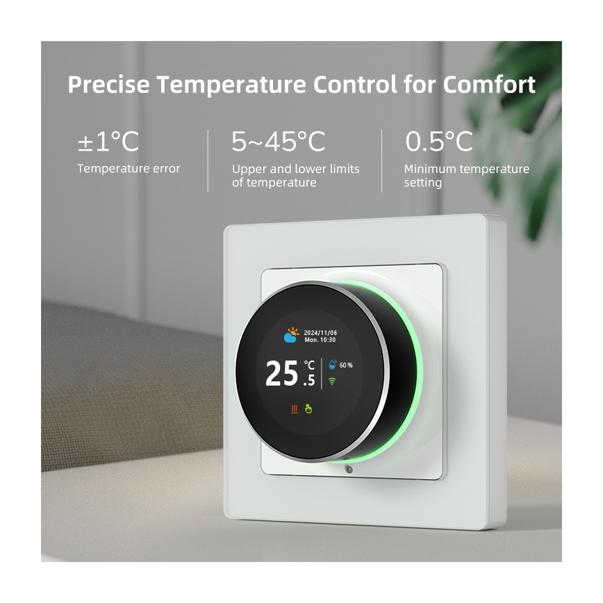 Immax NEO 07535L - Termostato inteligente para calefacción por suelo radiante eléctrica 230 V/16 A Wi-Fi Tuya