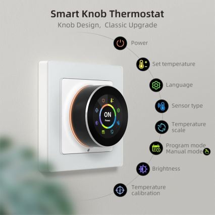 Immax NEO 07535L - Termostato inteligente para calefacción por suelo radiante eléctrica 230 V/16 A Wi-Fi Tuya
