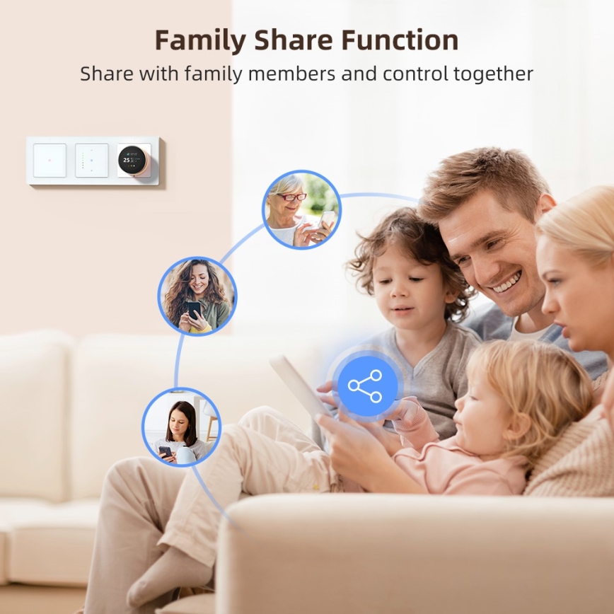 Immax NEO 07539L - Interruptor inteligente de 2 botones 230 V Wi‑Fi Tuya