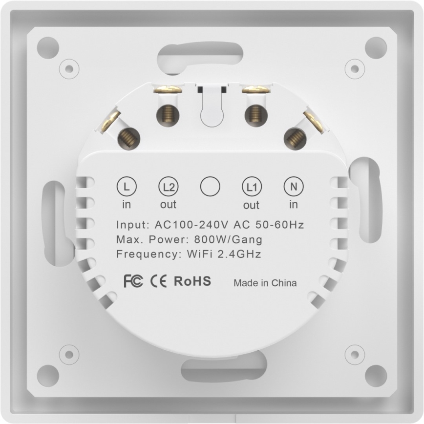 Immax NEO 07539L - Interruptor inteligente de 2 botones 230 V Wi‑Fi Tuya