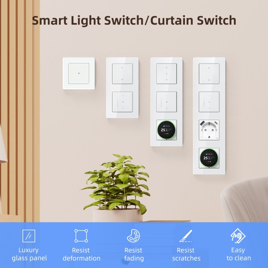 Immax NEO 07540L - Interruptor inteligente para el control de persianas y estores 230V Wi-Fi Tuya