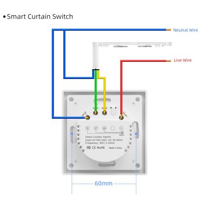 Immax NEO 07540L - Interruptor inteligente para el control de persianas y estores 230V Wi-Fi Tuya