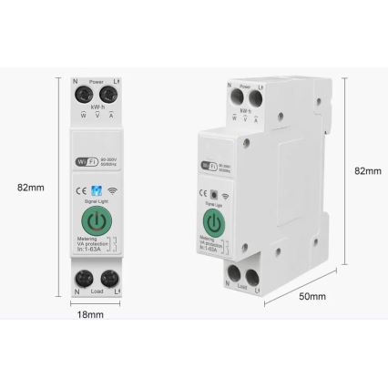 Immax NEO 07573L - Interruptor inteligente monofásico 1-63A Tuya
