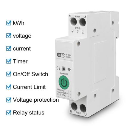 Immax NEO 07574L - Interruptor inteligente monofásico 1-63A Wi-Fi Tuya