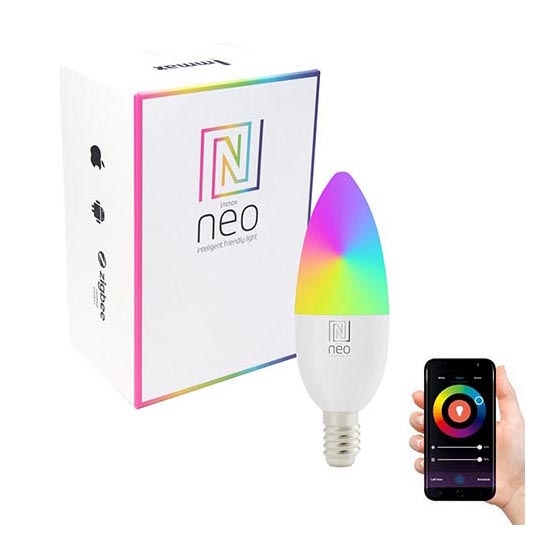 Immax NEO 07716L - LED RGB+CCT Bombilla regulable E14/5,5W/230V 2700K Wi-Fi Tuya
