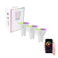 Immax NEO 07724C - SET 3x LED RGB+CCT Bombilla regulable GU10/4,8W/230V 2700K Wi-Fi Tuya