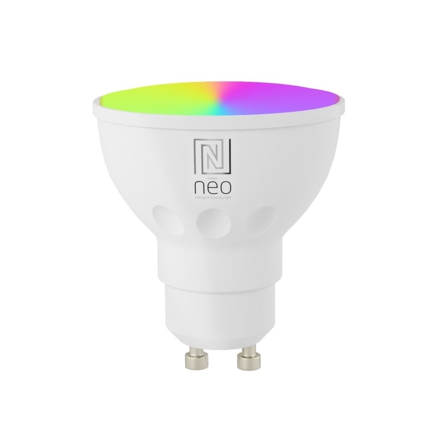 Immax NEO 07724CDO - Pack de 3 bombillas LED RGB+CCT regulables GU10/4,8W/230V 2700-6500K Wi‑Fi Tuya + mando a distancia