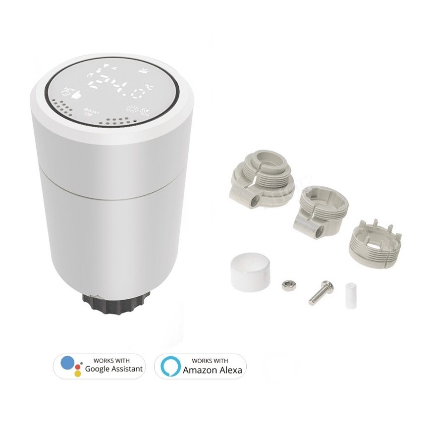 Immax NEO 07732B - SET 2x cabezal termostático + BRIDGE PRO v2 2xAA/3V Tuya
