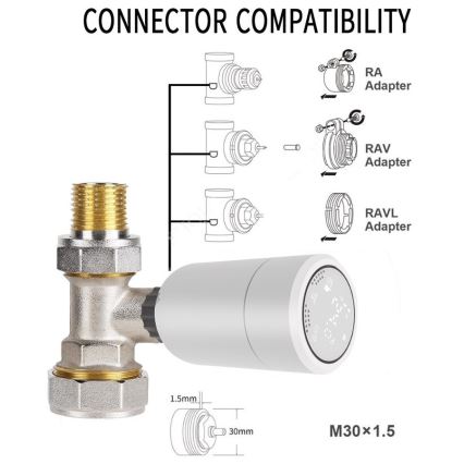 Immax NEO 07732B - SET 2x cabezal termostático + BRIDGE PRO v2 2xAA/3V Tuya