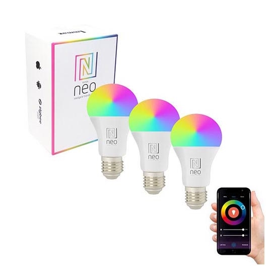 Immax NEO 07743C- SET 3xLED RGB+CCT Bombilla regulable E27/11W/230V 2700-6500K Tuya