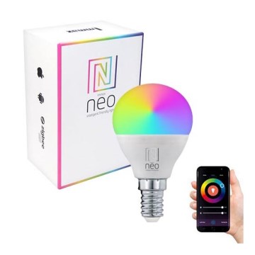Immax NEO 07745L - Bombilla LED RGB+CCT regulable E14/6W/230V 2700-6500K Wi-Fi Tuya