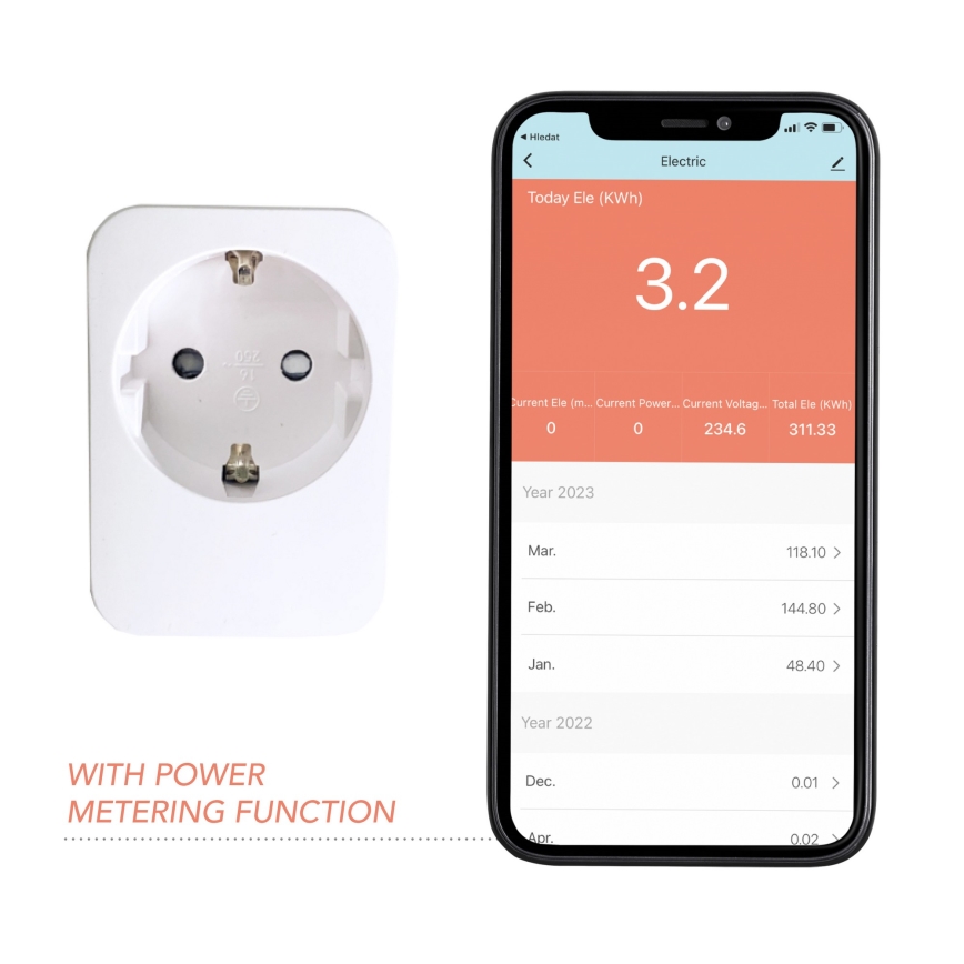 Immax NEO 07761L - Enchufe inteligente NEO LITE 3680W/230V/16A Wi-Fi Tuya SCHUKO