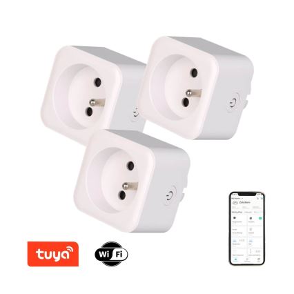 Immax NEO 07762C - JUEGO 3x Enchufe Inteligente NEO LITE 3680W/230V/16A Wi-Fi Tuya