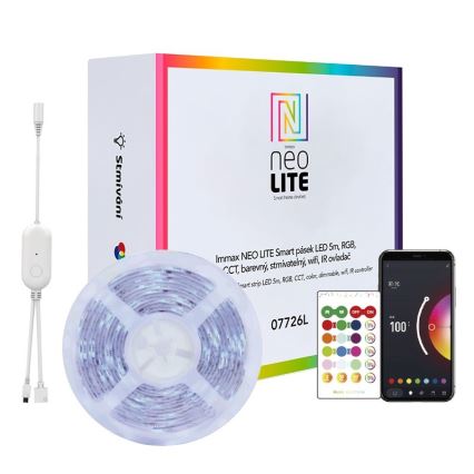 Immax NEO 07775L - LED RGB+CCT Tira regulable NEO LITE LED/48W/230V 10 m IP65 MUSIC Wi-Fi Tuya + control remoto