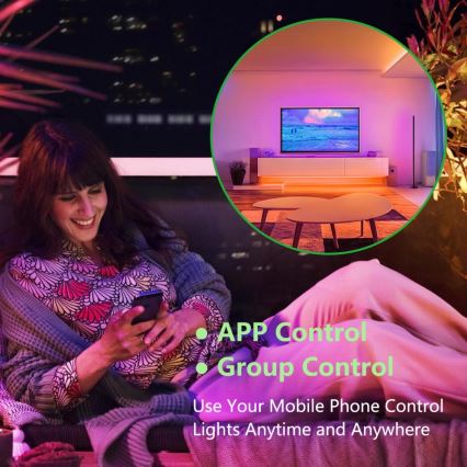 Immax NEO 07776L - Lámpara de pie LED RGB regulable AMBIENTE LED/12W/230V Wi-Fi Tuya + mando a distancia