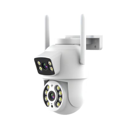 Immax NEO 07783L - Cámara exterior inteligente con sensor DOBLE 355° P/T 2x2MP IP65 Wi-Fi Tuya