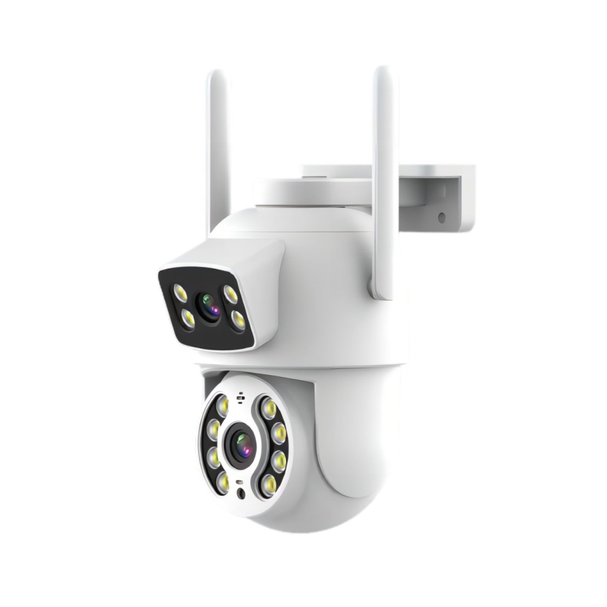 Immax NEO 07783L - Cámara inteligente para exteriores con sensor DOUBLE 355° P/T 2x2MP IP65 Wi-Fi Tuya