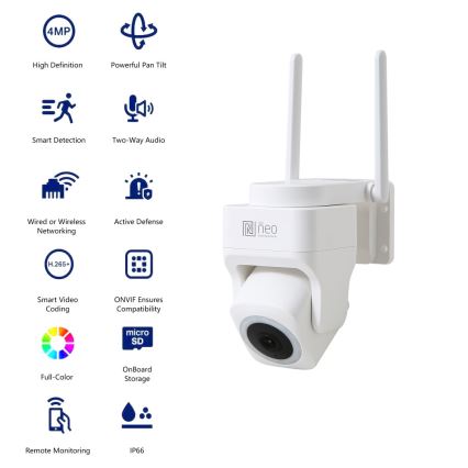 Immax NEO 07793L - Cámara inteligente para exteriores con sensor CUBE 4MP 5V IP65 Wi-Fi Tuya