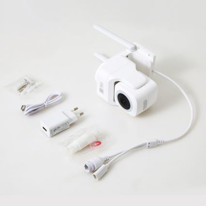 Immax NEO 07793L - Cámara inteligente para exteriores con sensor CUBE 4MP 5V IP65 Wi-Fi Tuya