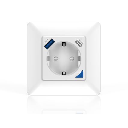 Immax NEO 07801L - Enchufe inteligente 16A/230V + 1xUSB-A + 1xUSB-C Tuya SCHUKO