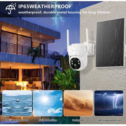 Immax NEO 07804L - Cámara solar inteligente para exteriores con sensor, batería de 9000 mAh, Wi-Fi, Tuya, IP65