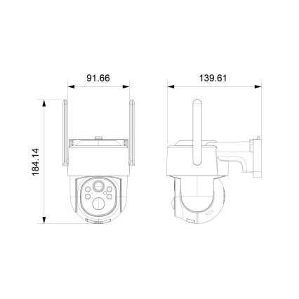 Immax NEO 07804L - Cámara solar inteligente para exteriores con sensor, batería de 9000 mAh, Wi-Fi, Tuya, IP65