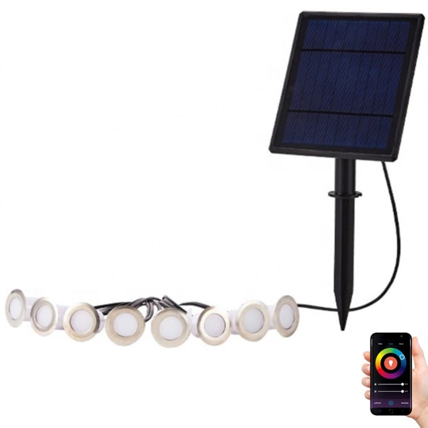 Immax NEO 07905L - Lámpara solar LED RGB regulable ESTRELAS 8xLED/0,25W/5V IP65 Tuya