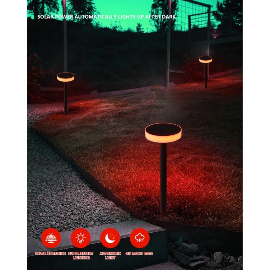 Immax NEO 07910L - LED RGB Lámpara solar regulable con sensor NEO LITE LED/1W/5V redondeado IP54 Tuya 1300 mAh