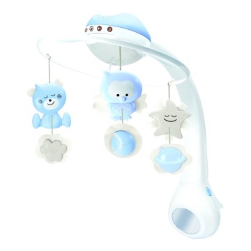 Infantino - Carrusel para cuna con melodía 3 en 1, 3xAAA, azul
