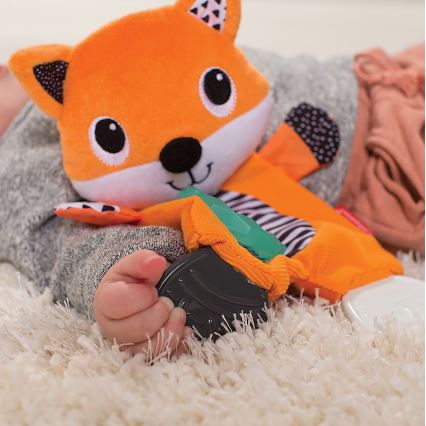 Infantino - Juguete de peluche zorro con mordedor