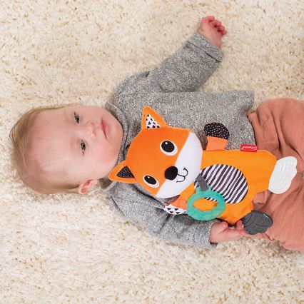 Infantino - Juguete de peluche zorro con mordedor