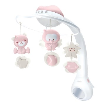 Infantino - Móvil de cuna con melodía y proyector 3en1 3xAAA rosa