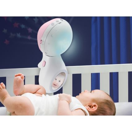 Infantino - Móvil de cuna con melodía y proyector 3en1 3xAAA rosa