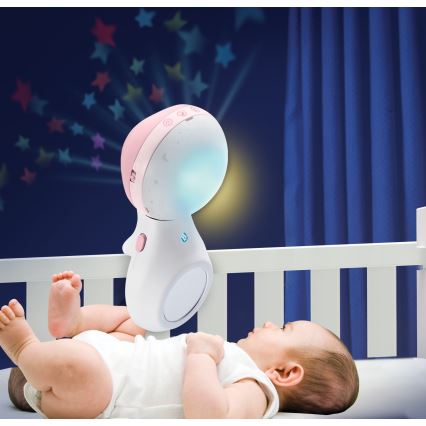 Infantino - Carrusel musical 3 en 1 para cuna con melodías, 3xAAA, rosa