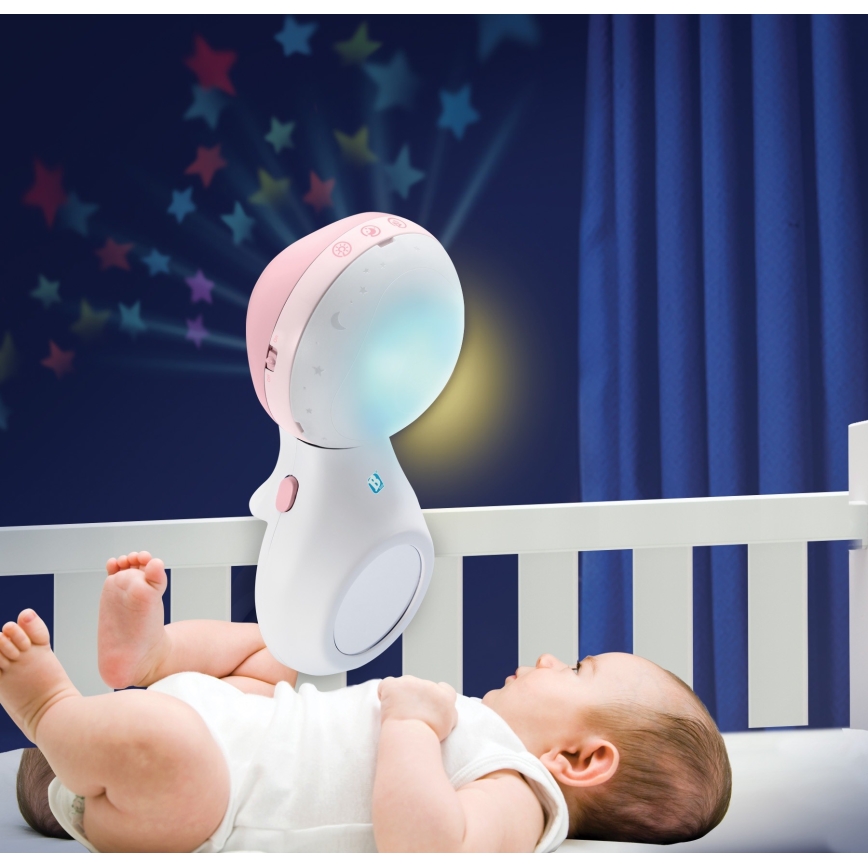 Infantino - Carrusel musical 3 en 1 para cuna con melodías, 3xAAA, rosa