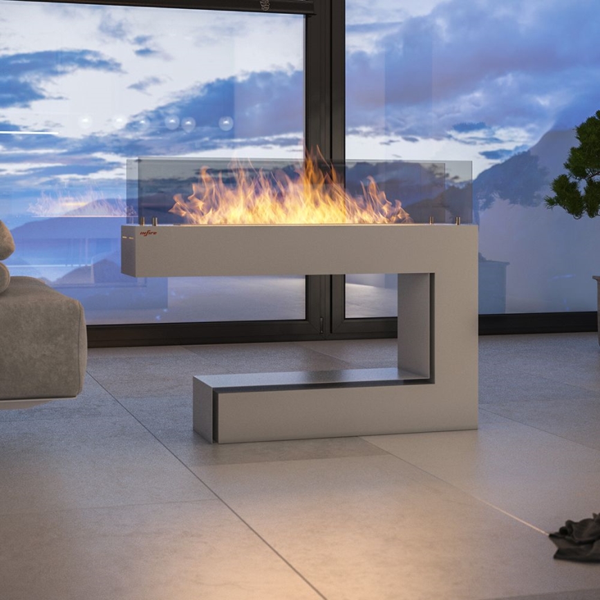 InFire - Chimenea BIO 110x85,5 cm 3kW blanco