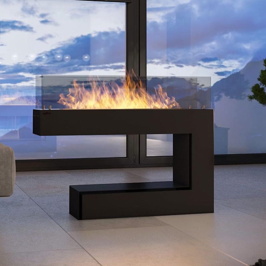InFire - Chimenea BIO 110x92 cm 3kW negro