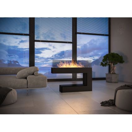 InFire - Chimenea BIO 110x92 cm 3kW negro