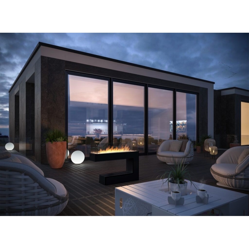 InFire - Chimenea BIO 110x92 cm 3kW negro
