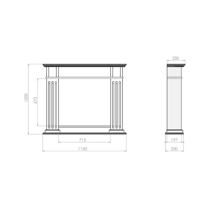 InFire - Chimenea BIO 115x100 cm 3kW blanco