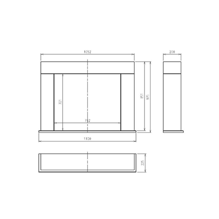 InFire - Chimenea BIO 87,5x110 cm 3kW blanco+