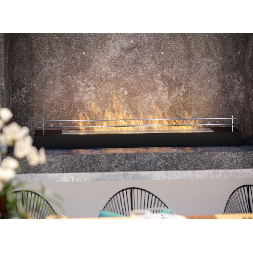 InFire - Chimenea BIO 8x120 cm 3kW negro