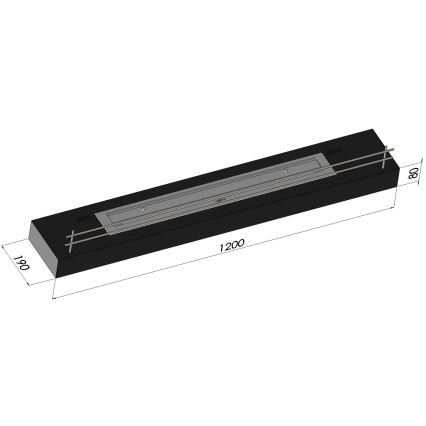 InFire - Chimenea BIO 8x120 cm 3kW negro