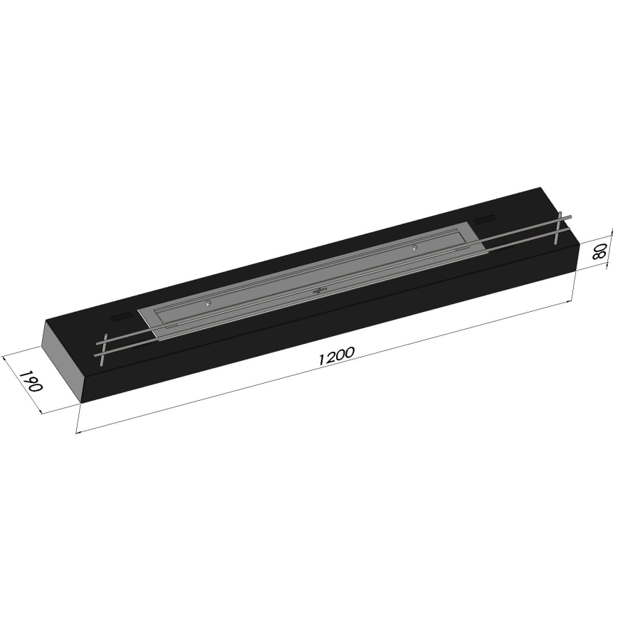 InFire - Chimenea BIO 8x120 cm 3kW negro
