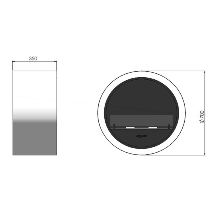InFire - Chimenea BIO colgante d. 70 cm 3kW negro