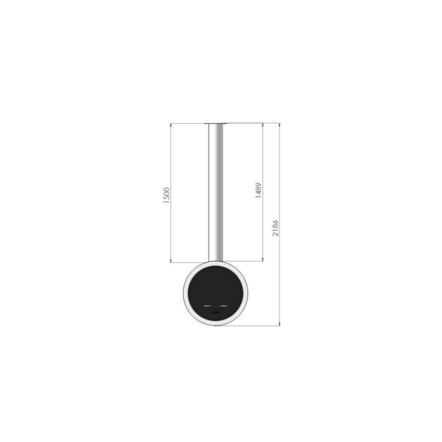 InFire - Chimenea BIO colgante d. 70 cm 3kW negro