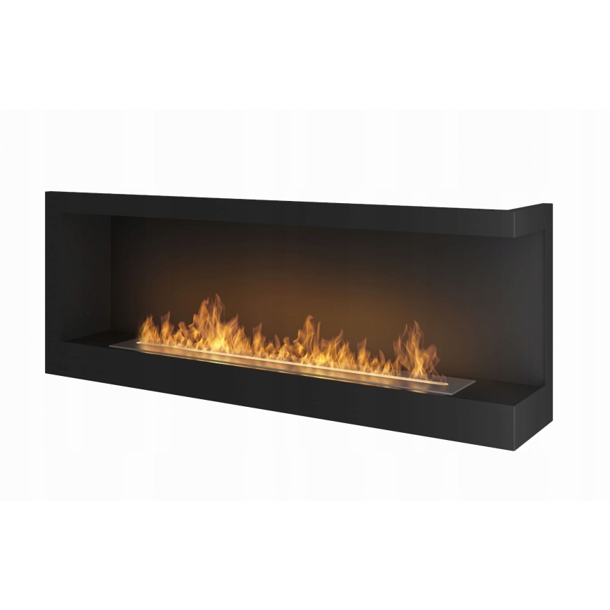 InFire - Chimenea BIO de esquina 45x120 cm 3kW negro